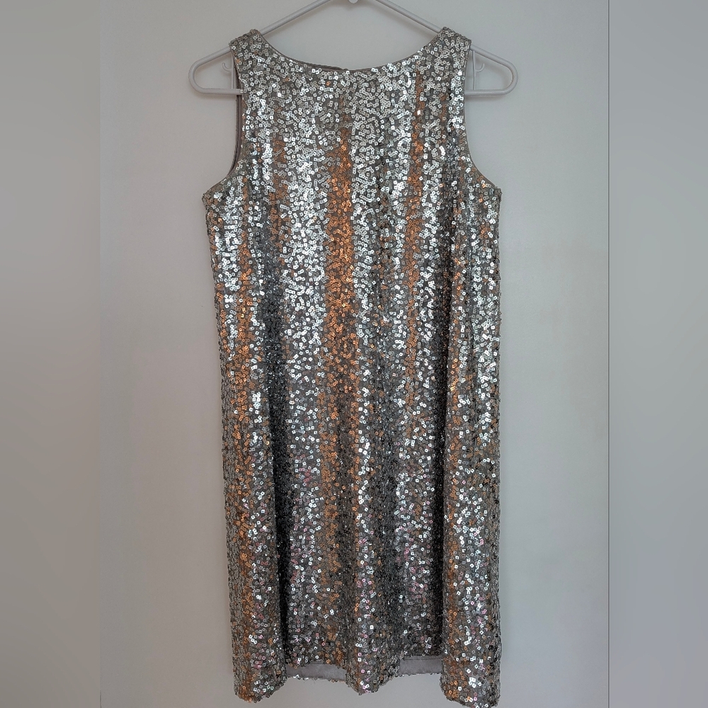 Glittering Silver Sequin Mini Dress